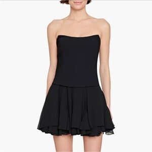 Amanda Uprichard Airess Strapless Mini Dress Black Size XS